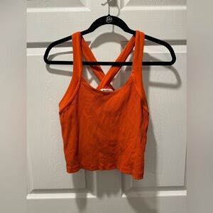 Athleta Orange Cropped Tank Top